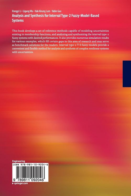 Produktbild: Analysis and Synthesis for Interval Type-2 Fuzzy-Model-Based Systems