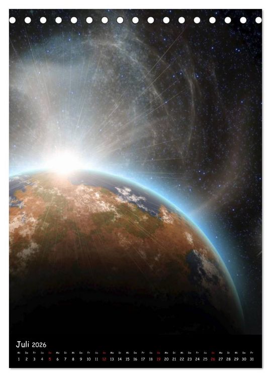 Produktbild: Die Welt der Planeten (Tischkalender 2026 DIN A5 hoch), CALVENDO Monatskalender