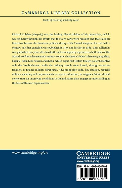 Produktbild: The Political Writings of Richard Cobden - Volume 1