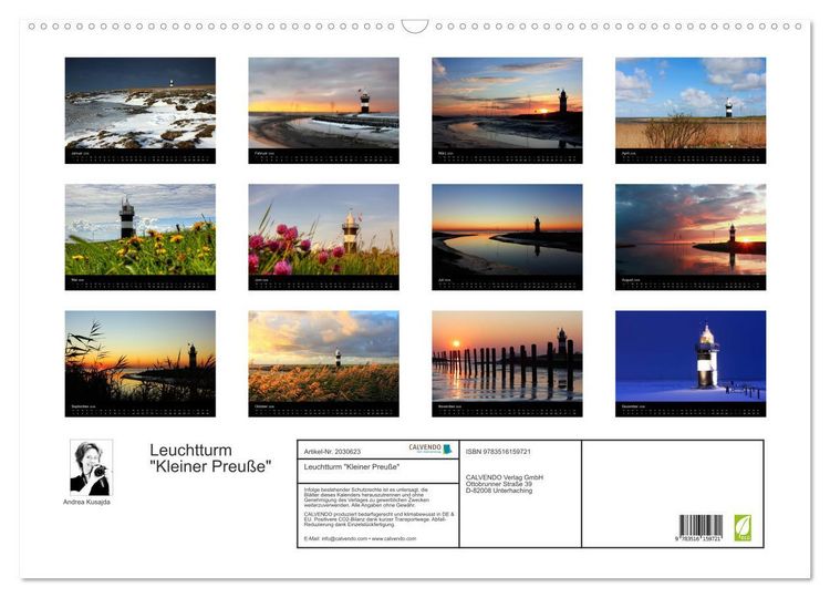 Produktbild: Leuchtturm "Kleiner Preu&szlig;e" (Wandkalender 2026 DIN A2 quer), CALVENDO Monatskalender