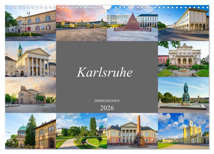 Produktbild: Karlsruhe Impressionen (Wandkalender 2026 DIN A3 quer), CALVENDO Monatskalender