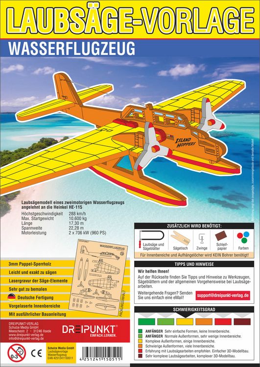 Produktbild: Laubs&auml;gevorlage Wasserflugzeug
