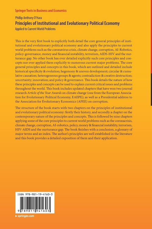 Produktbild: Principles of Institutional and Evolutionary Political Economy