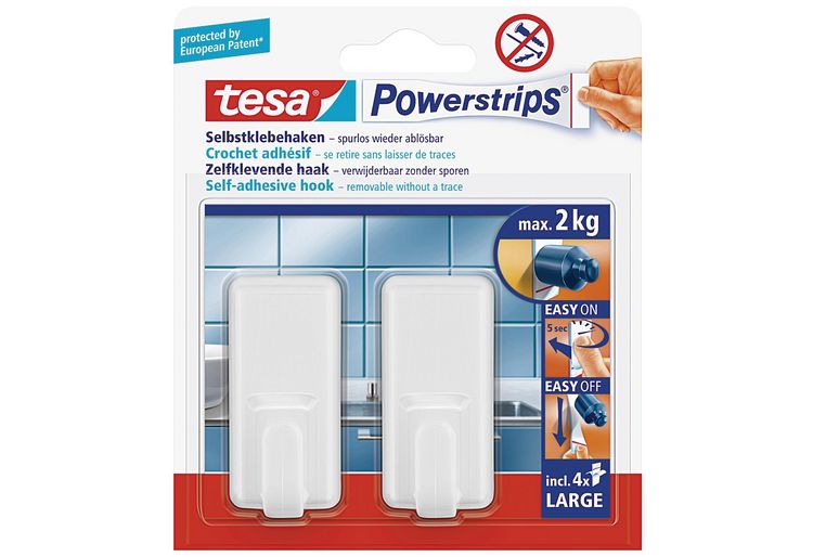 Produktbild: TESA&reg; Powerstrips&reg; Haken Large, weiss