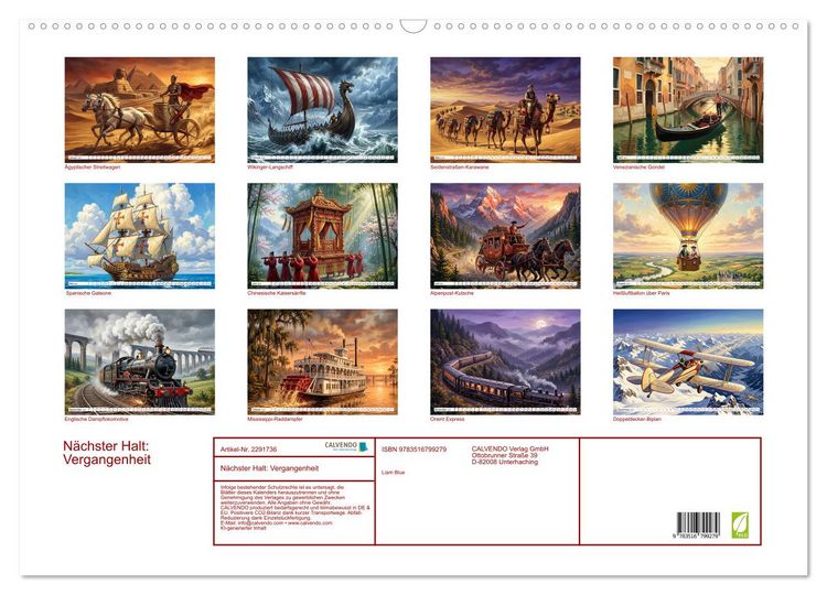 Produktbild: N&auml;chster Halt: Vergangenheit (Wandkalender 2027 DIN A2 quer), CALVENDO Monatskalender