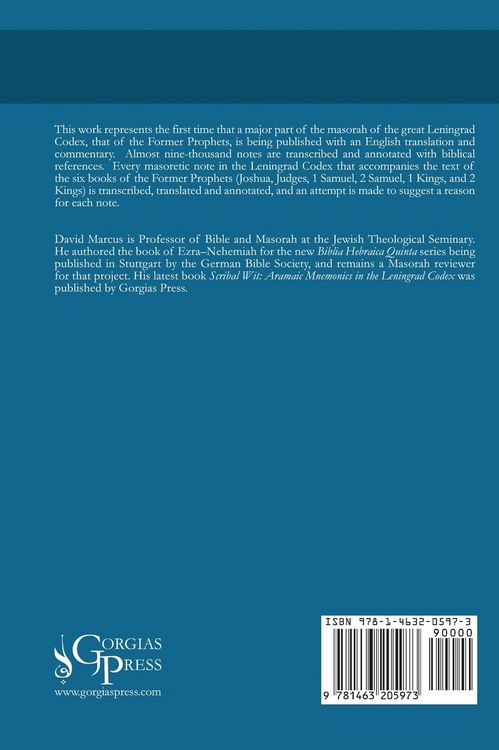 Produktbild: The Masorah of the Former Prophets in the Leningrad Codex