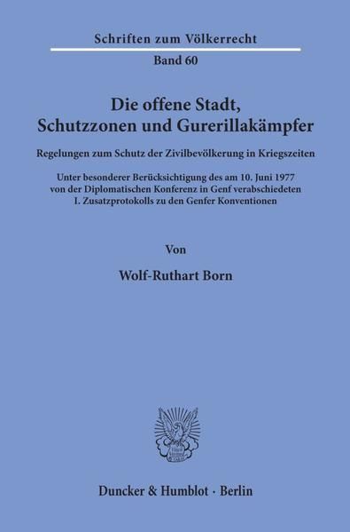 Produktbild: Die offene Stadt, Schutzzonen und Guerillak&auml;mpfer.