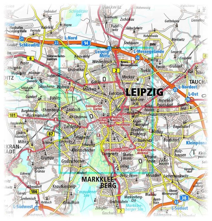 Leipzig. Stadtplan 1:16 000