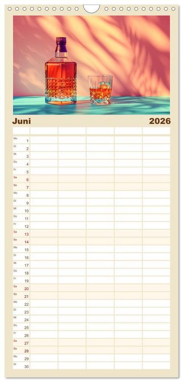 Produktbild: Familienplaner 2026 - Spirit of Whisky mit 5 Spalten (Wandkalender, 21 x 45 cm) CALVENDO