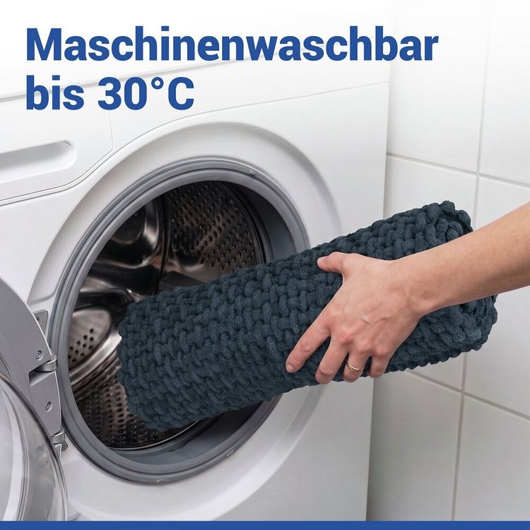 Produktbild: Badteppich Mod. Covelo Dunkelblau, 50 x 80 cm, rutschfest und waschbar bis 30 &deg;C