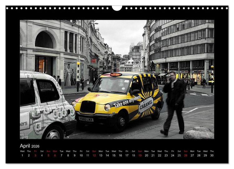 Produktbild: Taxis in London / UK-Version (Wall Calendar 2026 DIN A3 landscape), CALVENDO 12 Month Wall Calendar
