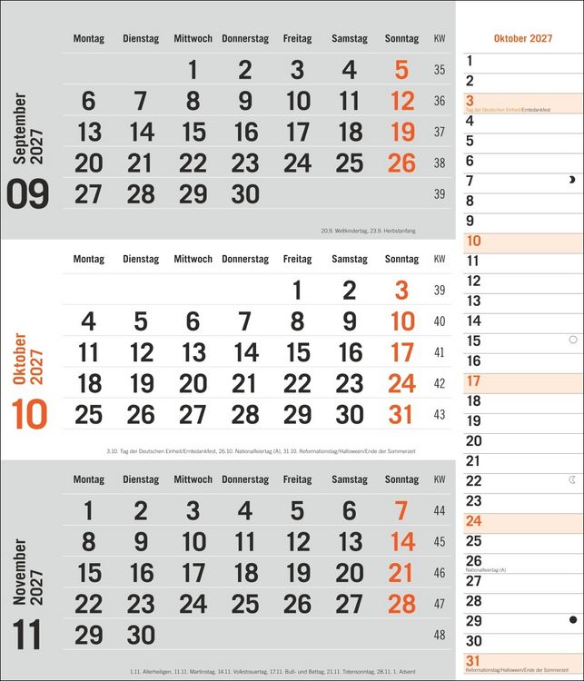 Produktbild: times&more 3-Monatsplaner, orange 2027