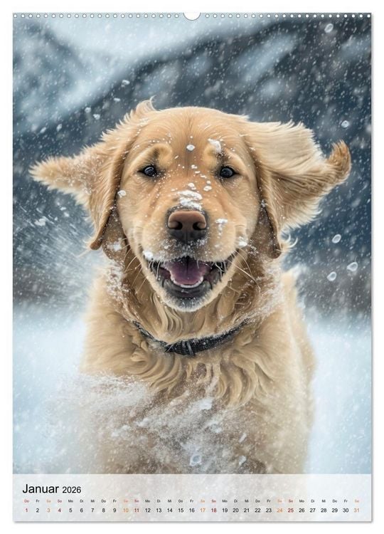 Produktbild: Golden Retriever - ein Hund f&uuml;r die Familie (Wandkalender 2026 DIN A2 hoch), CALVENDO Monatskalender