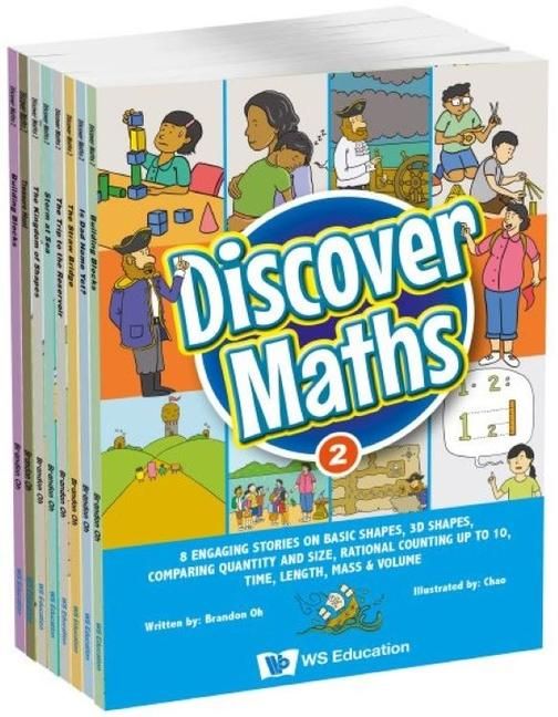Produktbild: Discover Maths 2: 8 Engaging Stories on Basic Shapes, 3D Shapes, Comparing Quantity and Size, Rational Counting Up to 10, Time, Length, Mass & Volume
