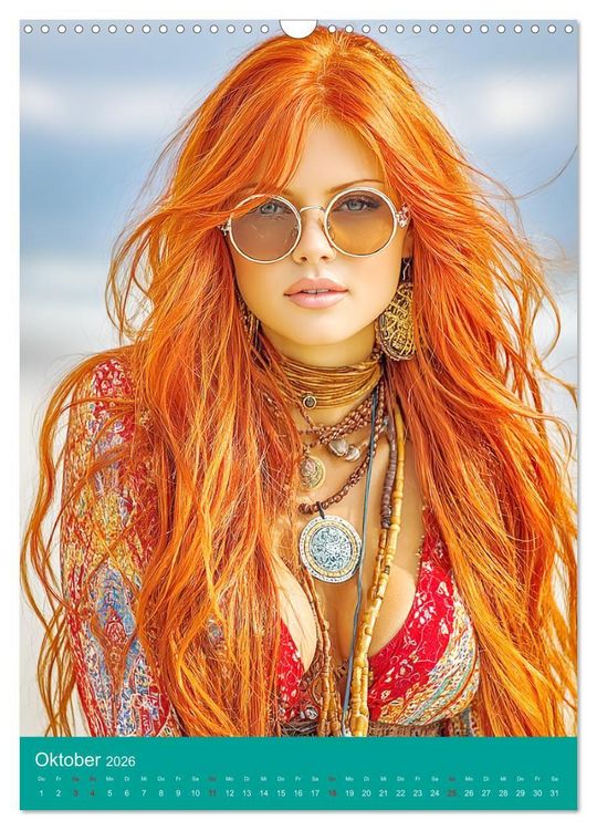 Produktbild: Boho-Girls. Romantische Freigeister im Sommer (Wandkalender 2026 DIN A3 hoch), CALVENDO Monatskalender
