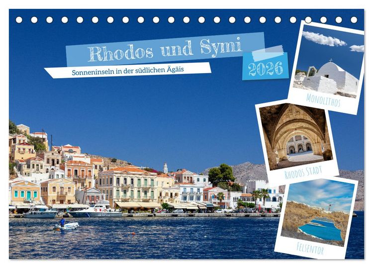 Produktbild: Rhodos und Symi (Tischkalender 2026 DIN A5 quer), CALVENDO Monatskalender
