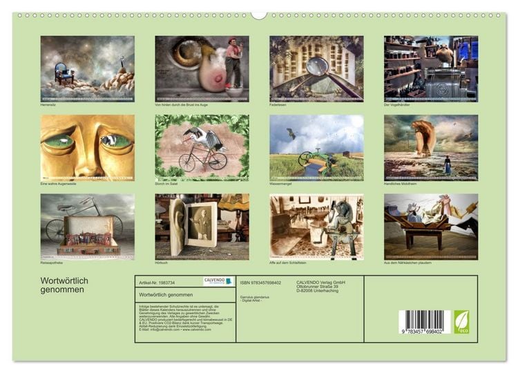 Produktbild: Wortw&ouml;rtlich genommen (hochwertiger Premium Wandkalender 2026 DIN A2 quer), Kunstdruck in Hochglanz