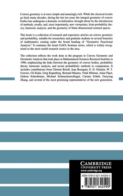 Produktbild: Convex Geometric Analysis