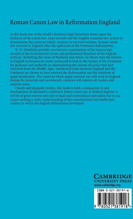 Produktbild: Roman Canon Law in Reformation England