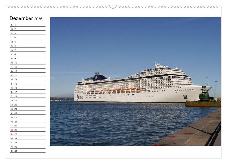 Produktbild: Giganten der Meere - Kreuzfahrtschiffe (Wandkalender 2026 DIN A2 quer), CALVENDO Monatskalender