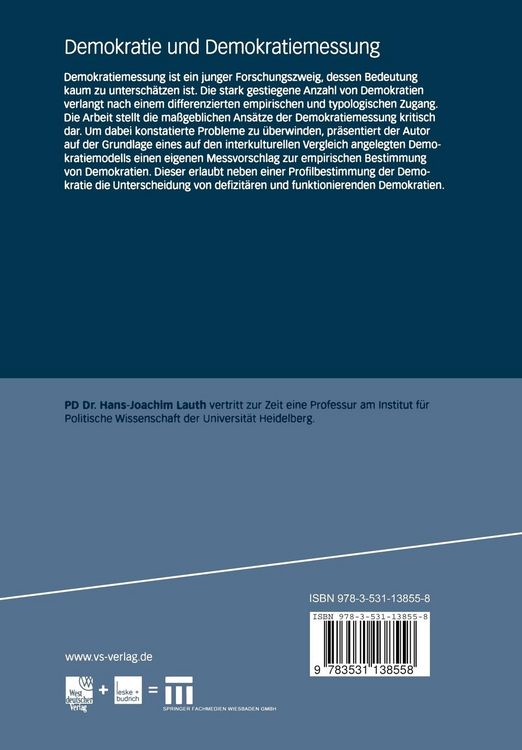 Produktbild: Demokratie und Demokratiemessung