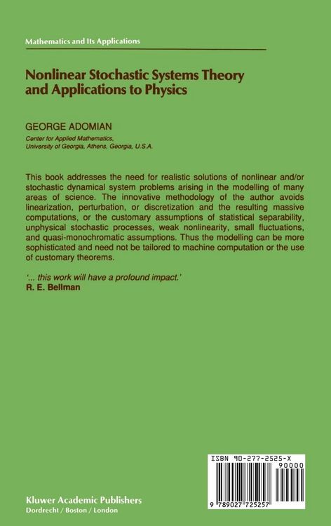 Produktbild: Nonlinear Stochastic Systems Theory and Applications to Physics