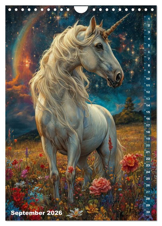 Produktbild: M&auml;rchenhafte Einhornreise - Ein Jahr voller Magie (Wandkalender 2026 DIN A4 hoch), CALVENDO Monatskalender