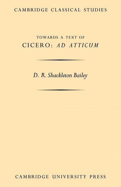 Produktbild: Towards a Text of Cicero 'ad Atticum'