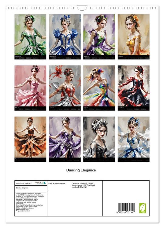 Produktbild: Dancing Elegance (Wall Calendar 2026 DIN A3 portrait), CALVENDO 12 Month Wall Calendar