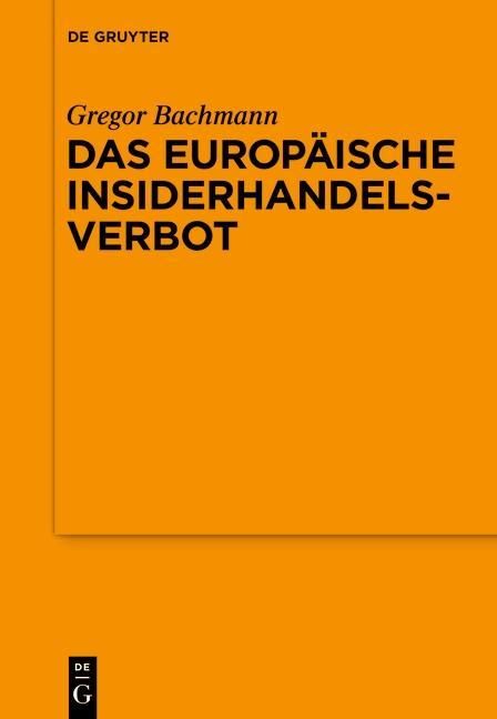 Produktbild: Das Europ&auml;ische Insiderhandelsverbot