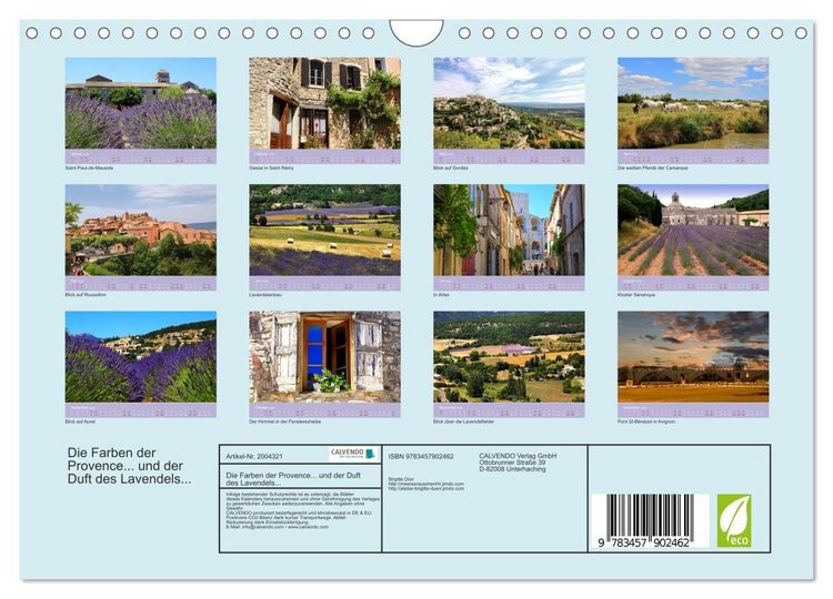 Produktbild: Die Farben der Provence... und der Duft des Lavendels... (Wandkalender 2026 DIN A4 quer), CALVENDO Monatskalender