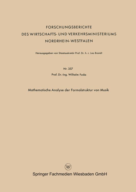 Produktbild: Mathematische Analyse der Formalstruktur von Musik