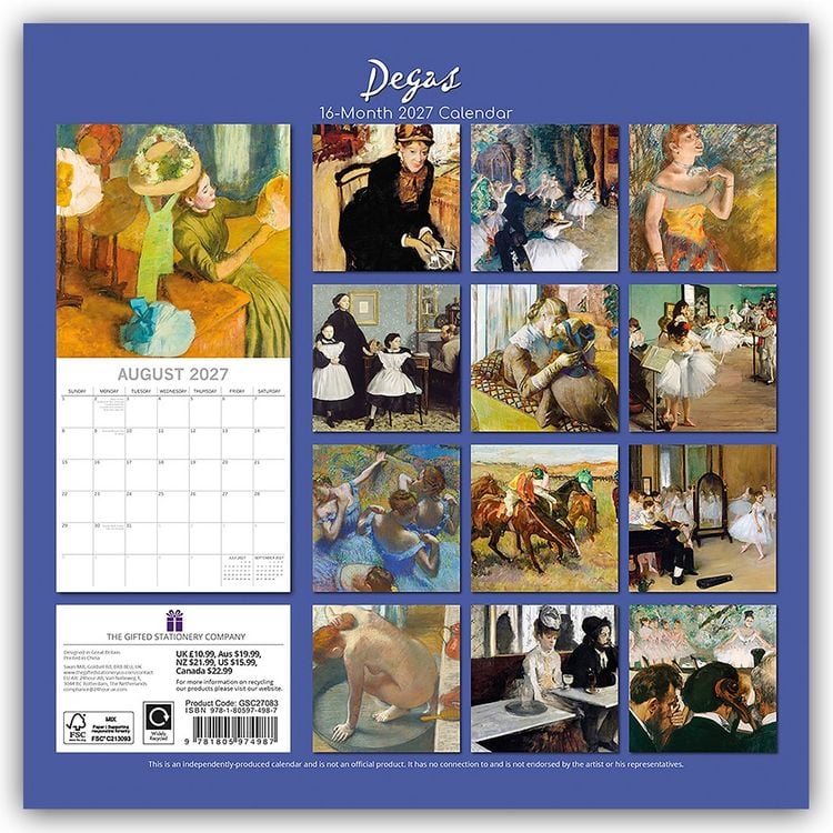 Produktbild: Degas 2027 &ndash; Edgar Degas &ndash; 16-Monatskalender