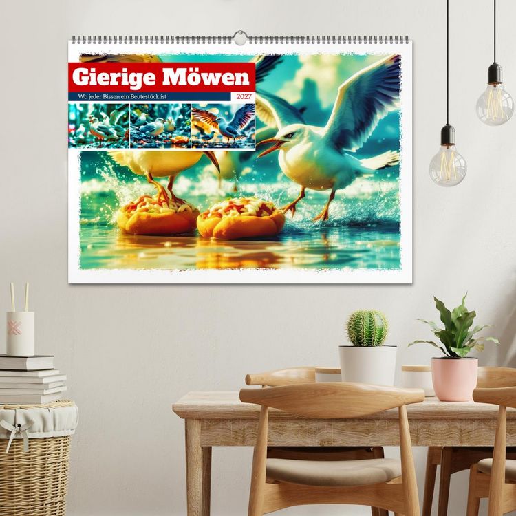 Produktbild: Gierige M&ouml;wen (Wandkalender 2027 DIN A2 quer), CALVENDO Monatskalender