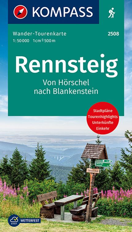 Produktbild: KOMPASS Wander-Tourenkarte Der Rennsteig 1:50.000