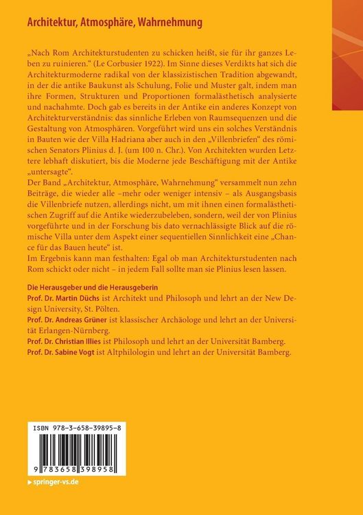 Produktbild: Architektur, Atmosph&auml;re, Wahrnehmung