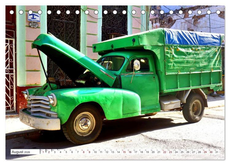 Produktbild: CHEVY POWER - Amerikanische Pickup Trucks in Kuba (Tischkalender 2026 DIN A5 quer), CALVENDO Monatskalender