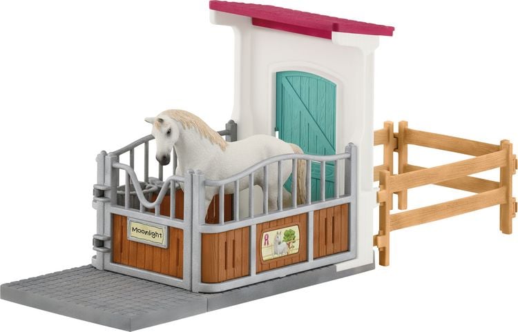 Produktbild: schleich&reg; 42569 Pferdebox mit Vollblut Hengst