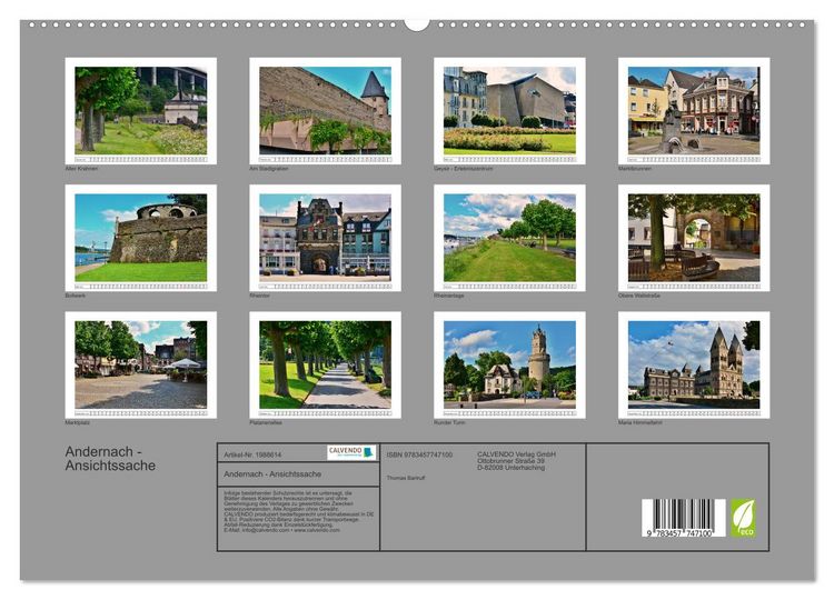 Produktbild: Andernach - Ansichtssache (hochwertiger Premium Wandkalender 2026 DIN A2 quer), Kunstdruck in Hochglanz