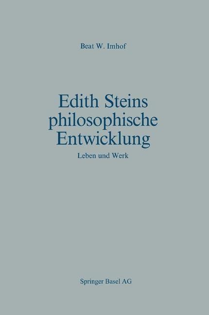 Produktbild: Edith Steins philosophische Entwicklung