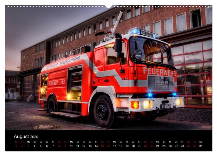 Produktbild: Berufsfeuerwehr Braunschweig (hochwertiger Premium Wandkalender 2026 DIN A2 quer), Kunstdruck in Hochglanz