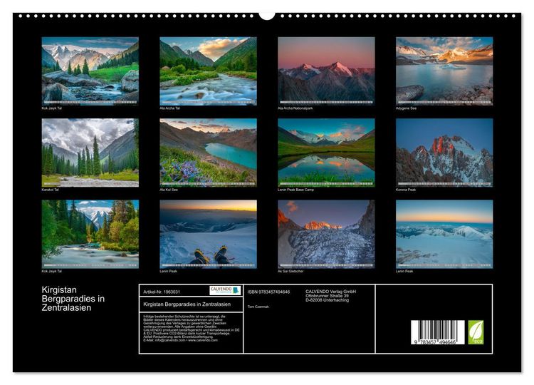Produktbild: Kirgistan Bergparadies in Zentralasien (hochwertiger Premium Wandkalender 2026 DIN A2 quer), Kunstdruck in Hochglanz