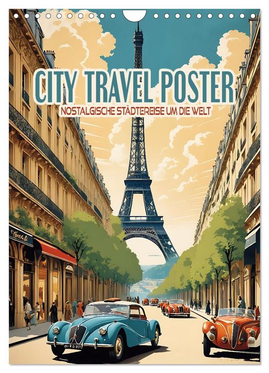 Produktbild: City Travel Poster - nostalgische St&auml;dtereise um die Welt (Wandkalender 2026 DIN A4 hoch), CALVENDO Monatskalender