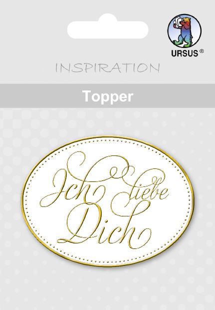 Produktbild: URSUS 8 Topper "Ich liebe Dich", wei&szlig;/gold