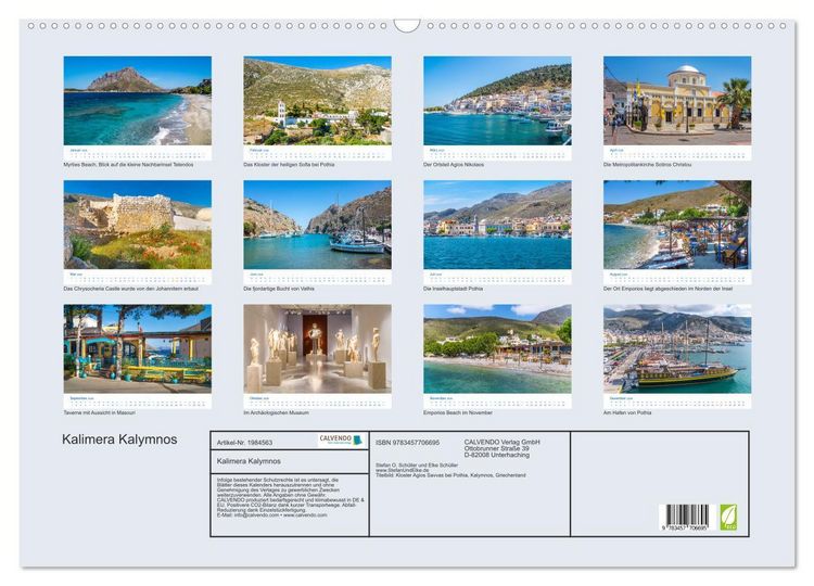 Produktbild: Kalimera Kalymnos (Wandkalender 2026 DIN A2 quer), CALVENDO Monatskalender