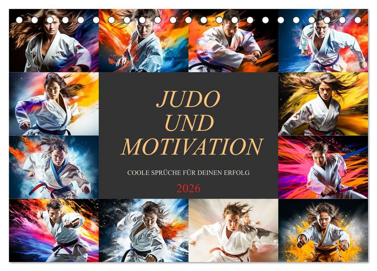 Produktbild: Judo und Motivation (Tischkalender 2026 DIN A5 quer), CALVENDO Monatskalender