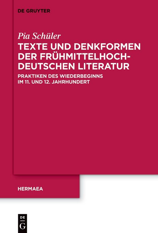 Produktbild: Texte und Denkformen der fr&uuml;hmittelhochdeutschen Literatur