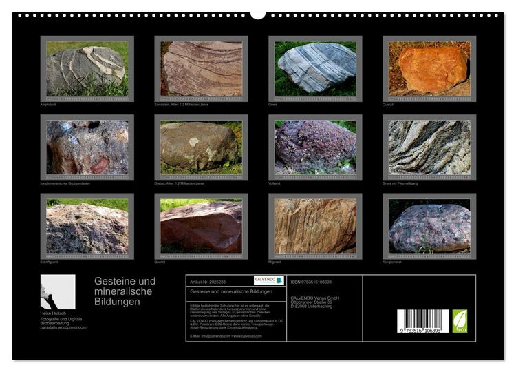 Produktbild: Gesteine und mineralische Bildungen (hochwertiger Premium Wandkalender 2026 DIN A2 quer), Kunstdruck in Hochglanz