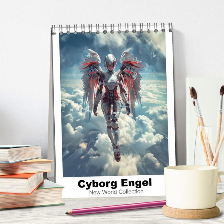 Produktbild: Cyborg Engel (Tischkalender 2026 DIN A5 hoch), CALVENDO Monatskalender