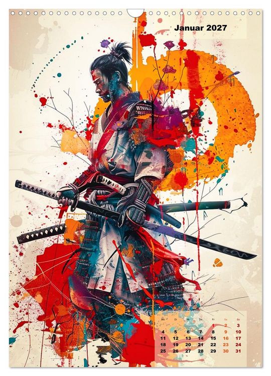 Produktbild: Samurai - Stahl Ehre Mut (Wandkalender 2027 DIN A3 hoch), CALVENDO Monatskalender